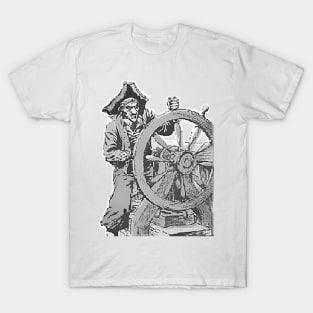 Pirate guiding the helm of the boat T-Shirt